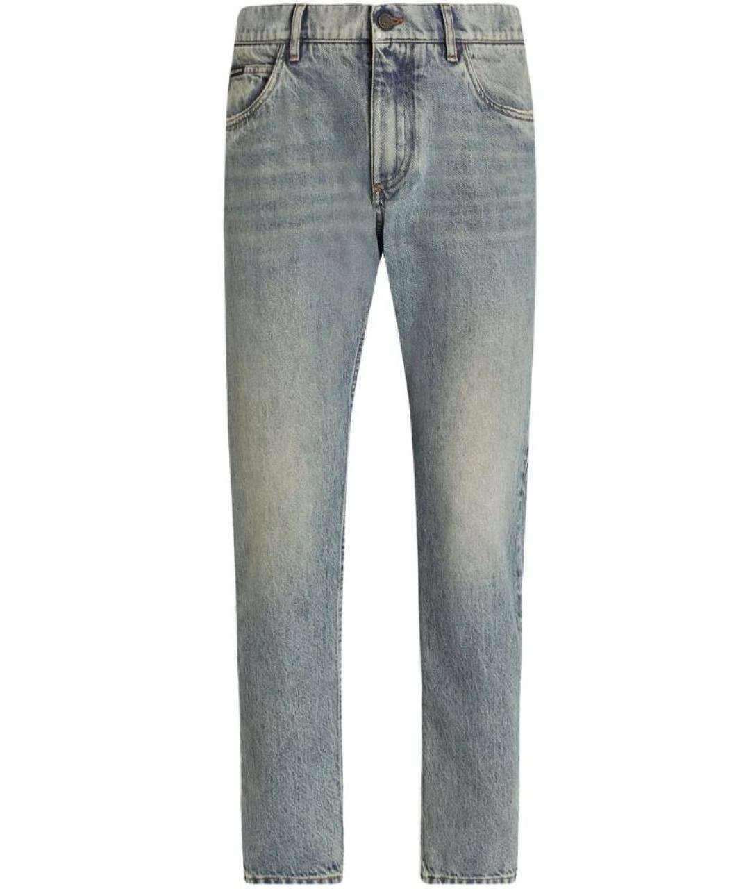 DOLCE&GABBANA Голубые хлопковые джинсы скинни, фото 1