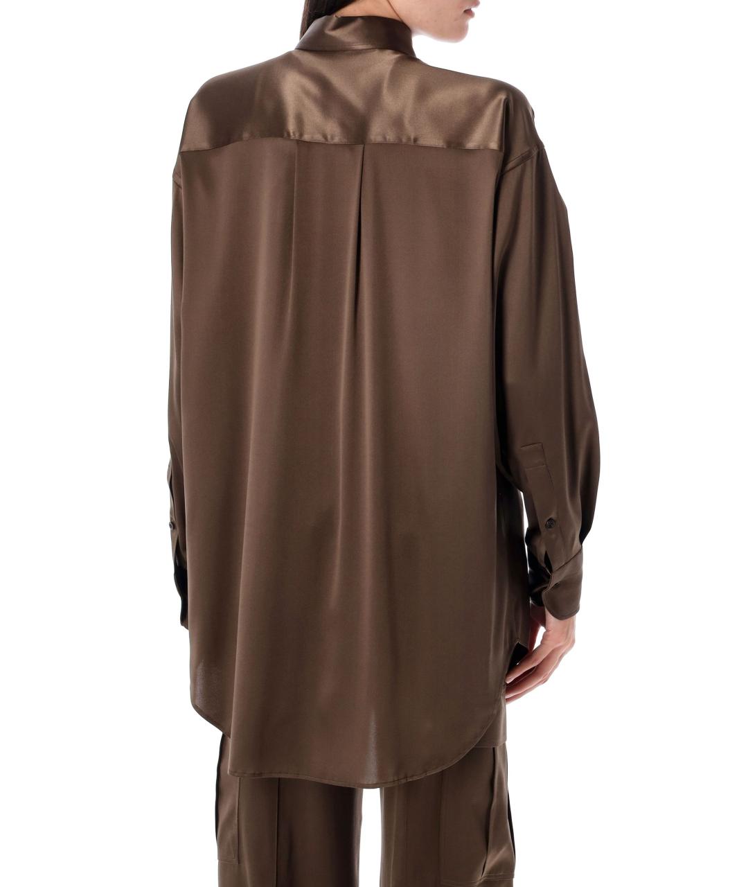 TOM FORD Коричневая шелковая рубашка, фото 3
