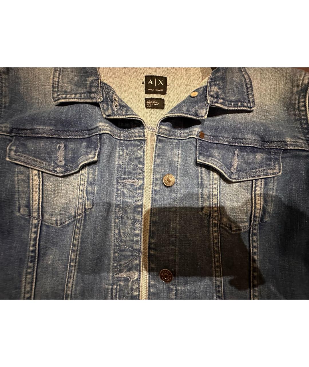 ARMANI EXCHANGE Голубая деним куртка, фото 4
