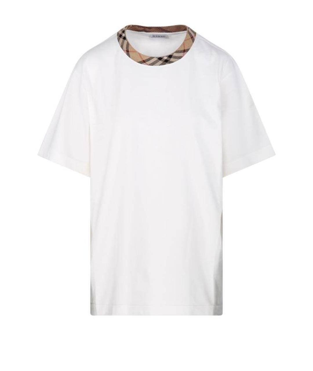 BURBERRY Белая хлопковая футболка, фото 1
