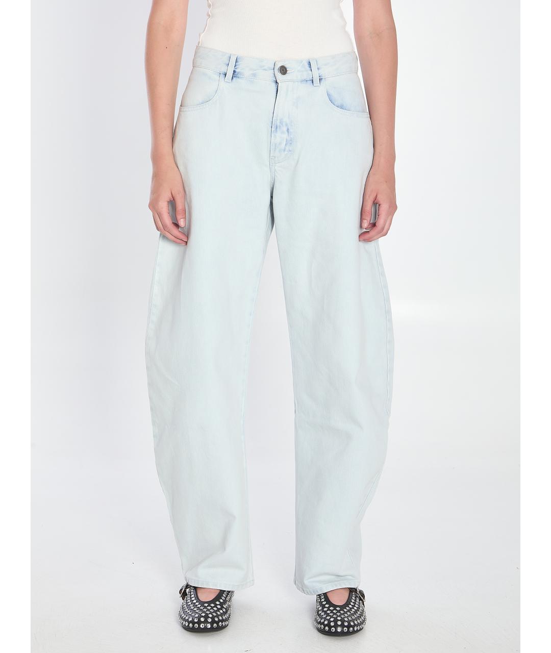 ALAIA Голубые хлопковые прямые джинсы, фото 2