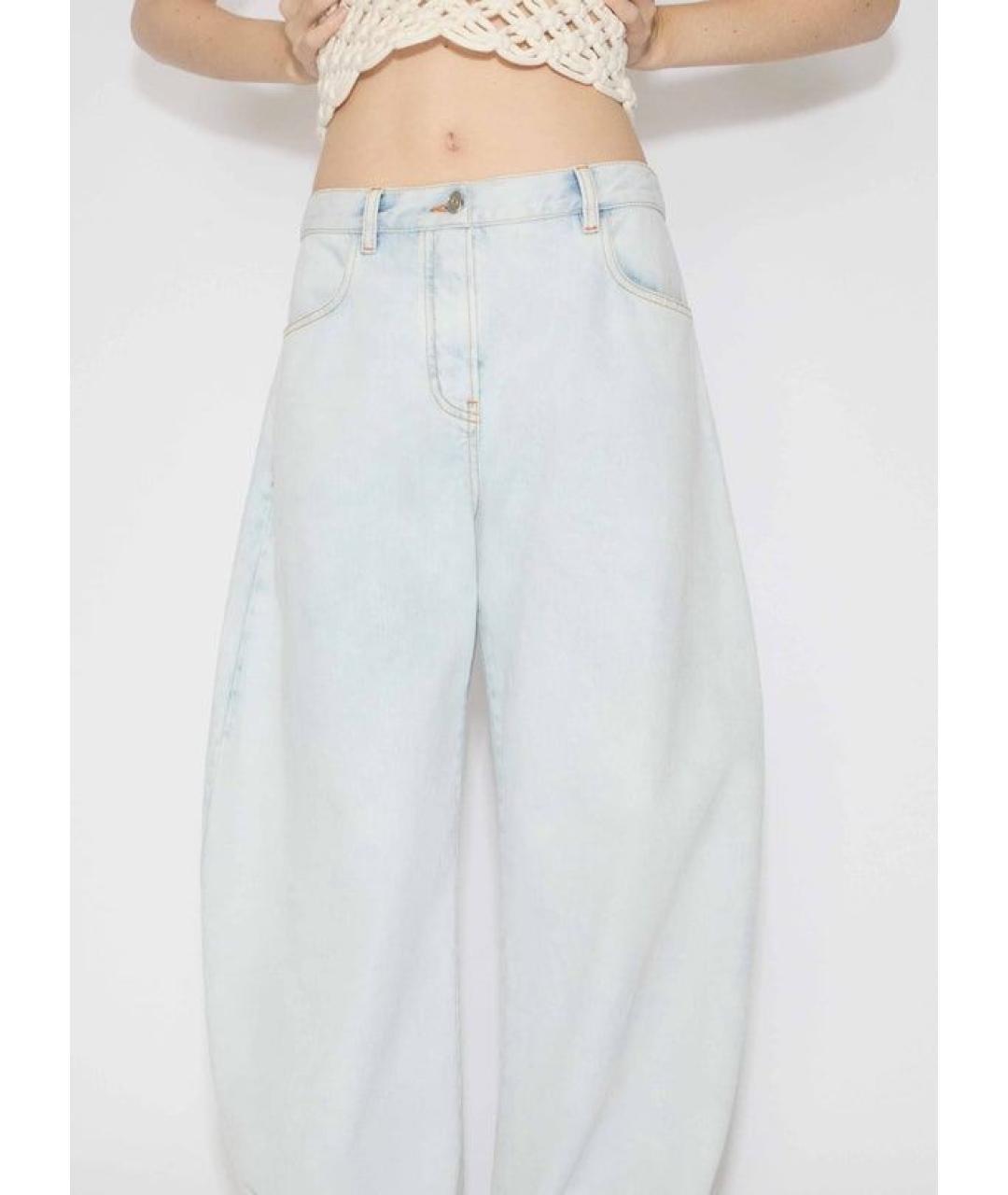 ALAIA Голубые хлопковые прямые джинсы, фото 6