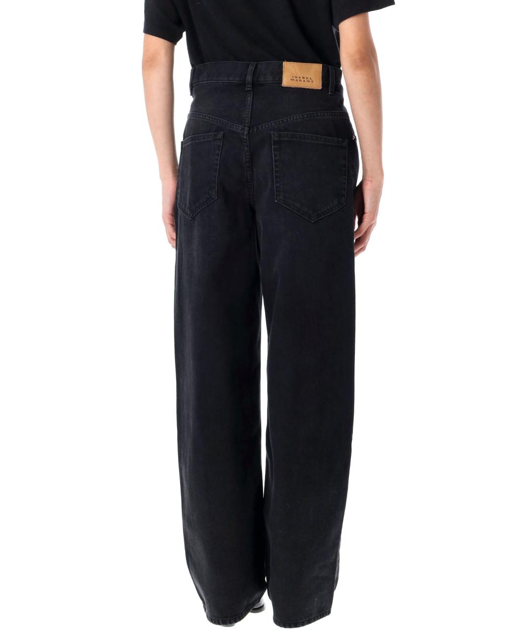 ISABEL MARANT Черные хлопковые прямые джинсы, фото 3