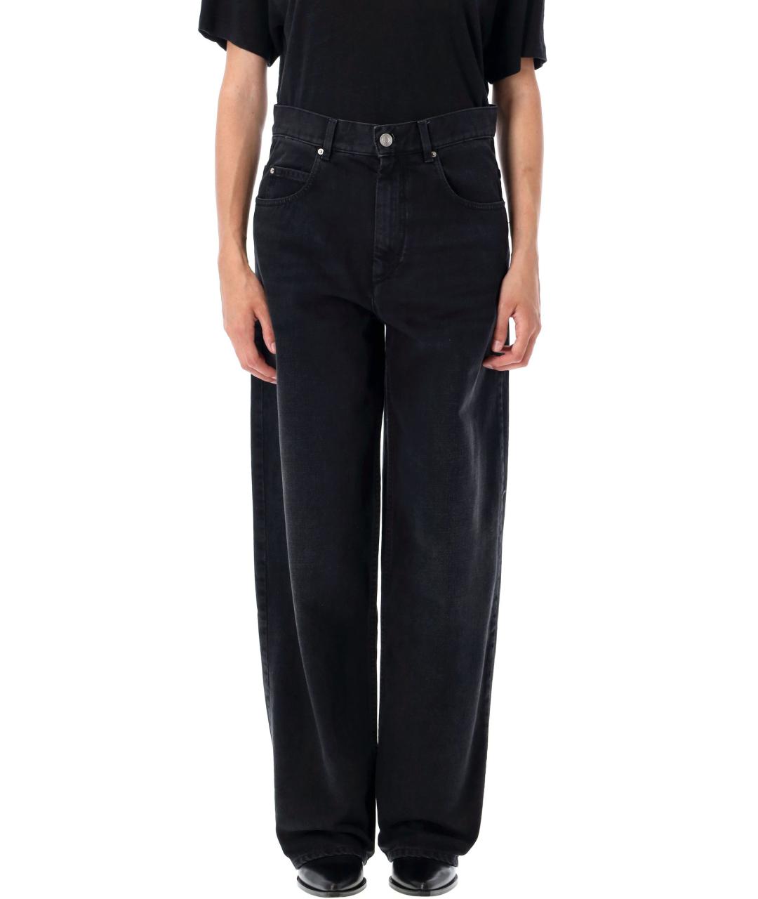 ISABEL MARANT Черные хлопковые прямые джинсы, фото 2