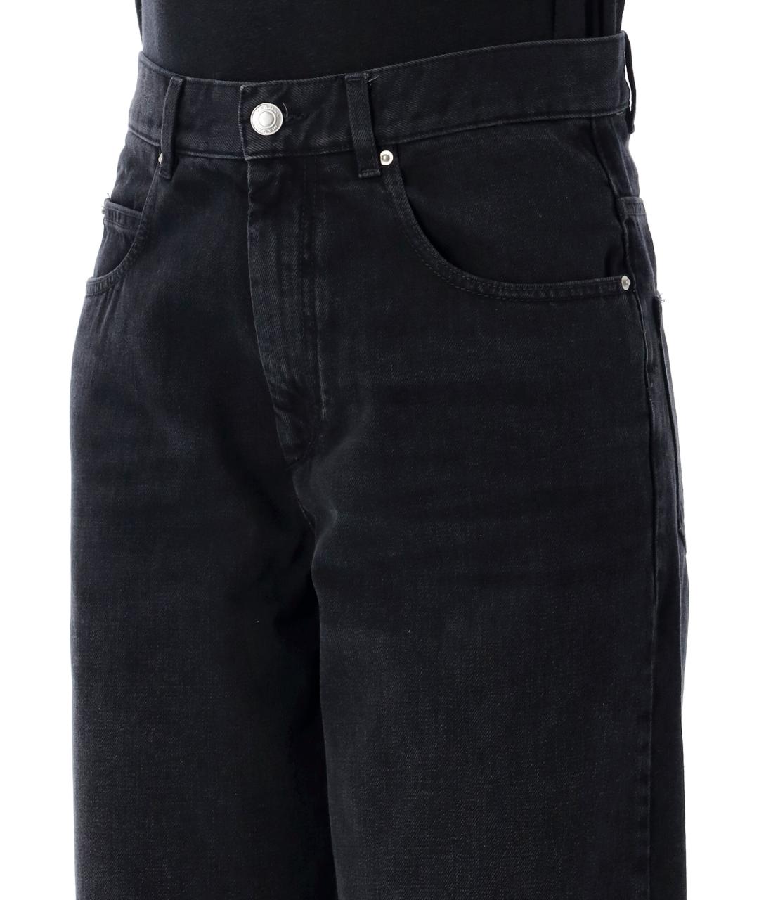 ISABEL MARANT Черные хлопковые прямые джинсы, фото 4