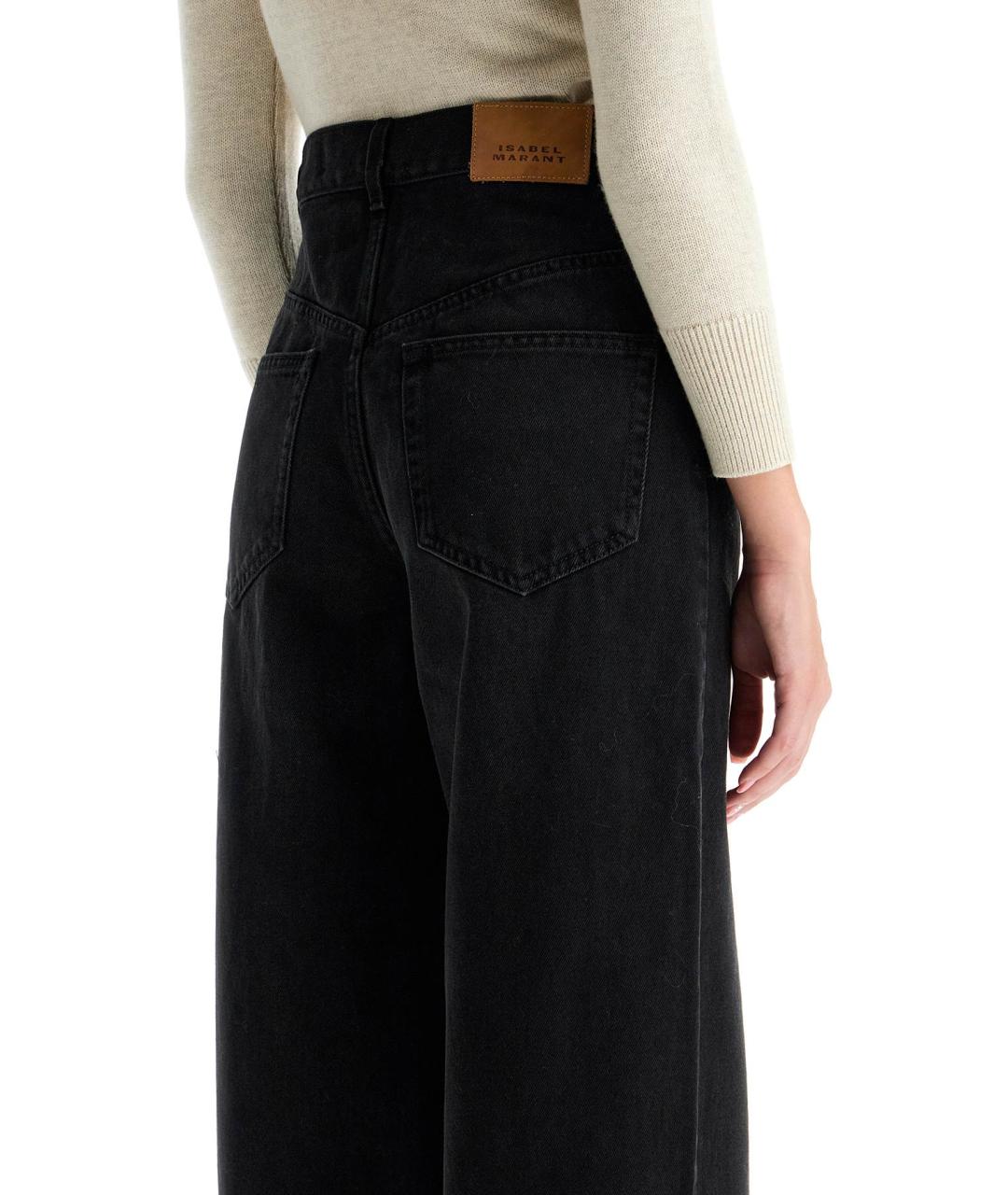 ISABEL MARANT Черные хлопковые прямые джинсы, фото 5