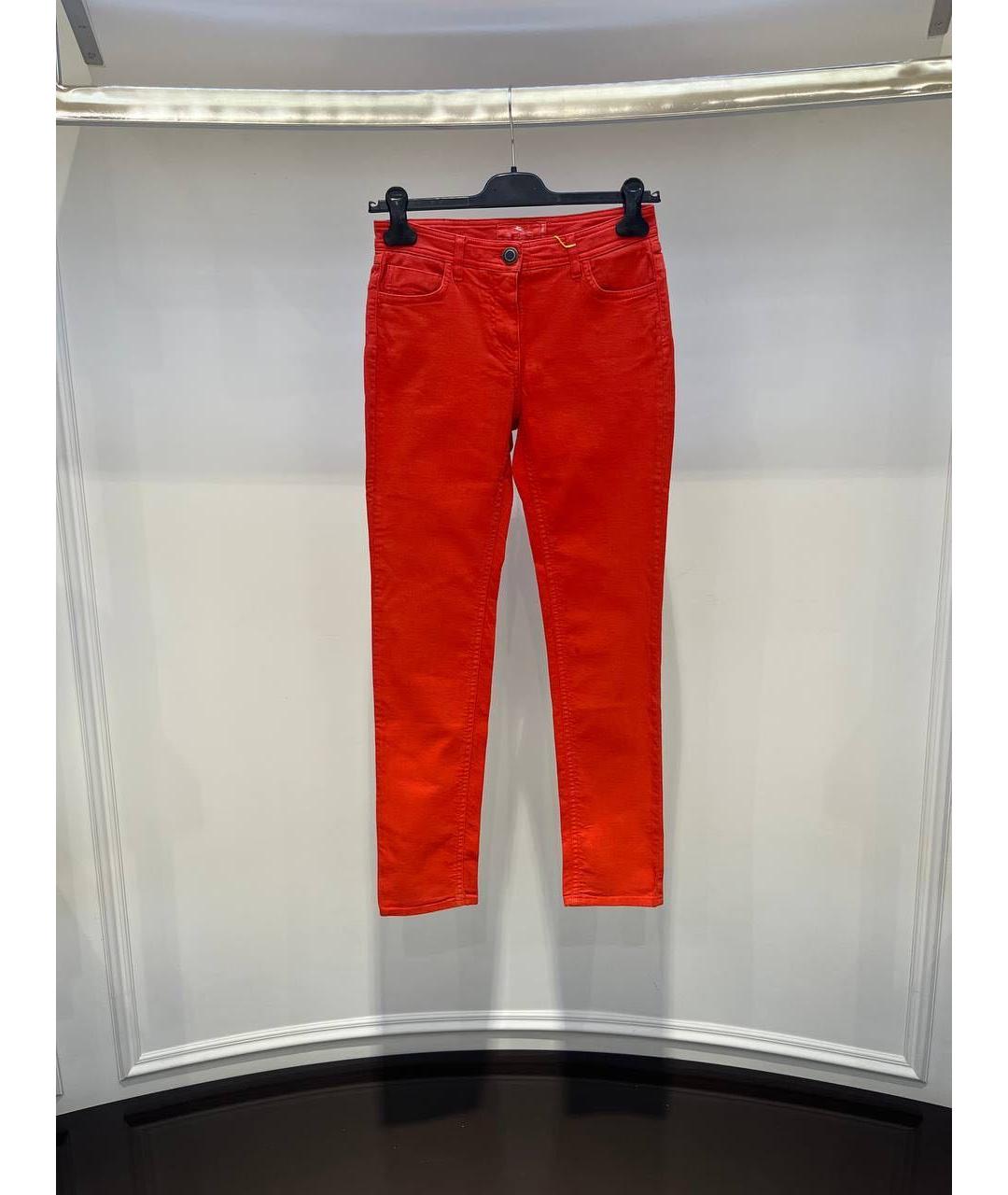 ETRO Красные хлопковые джинсы слим, фото 3