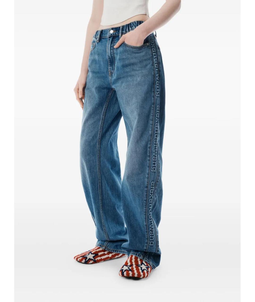 ALEXANDER WANG Синие хлопковые прямые джинсы, фото 4