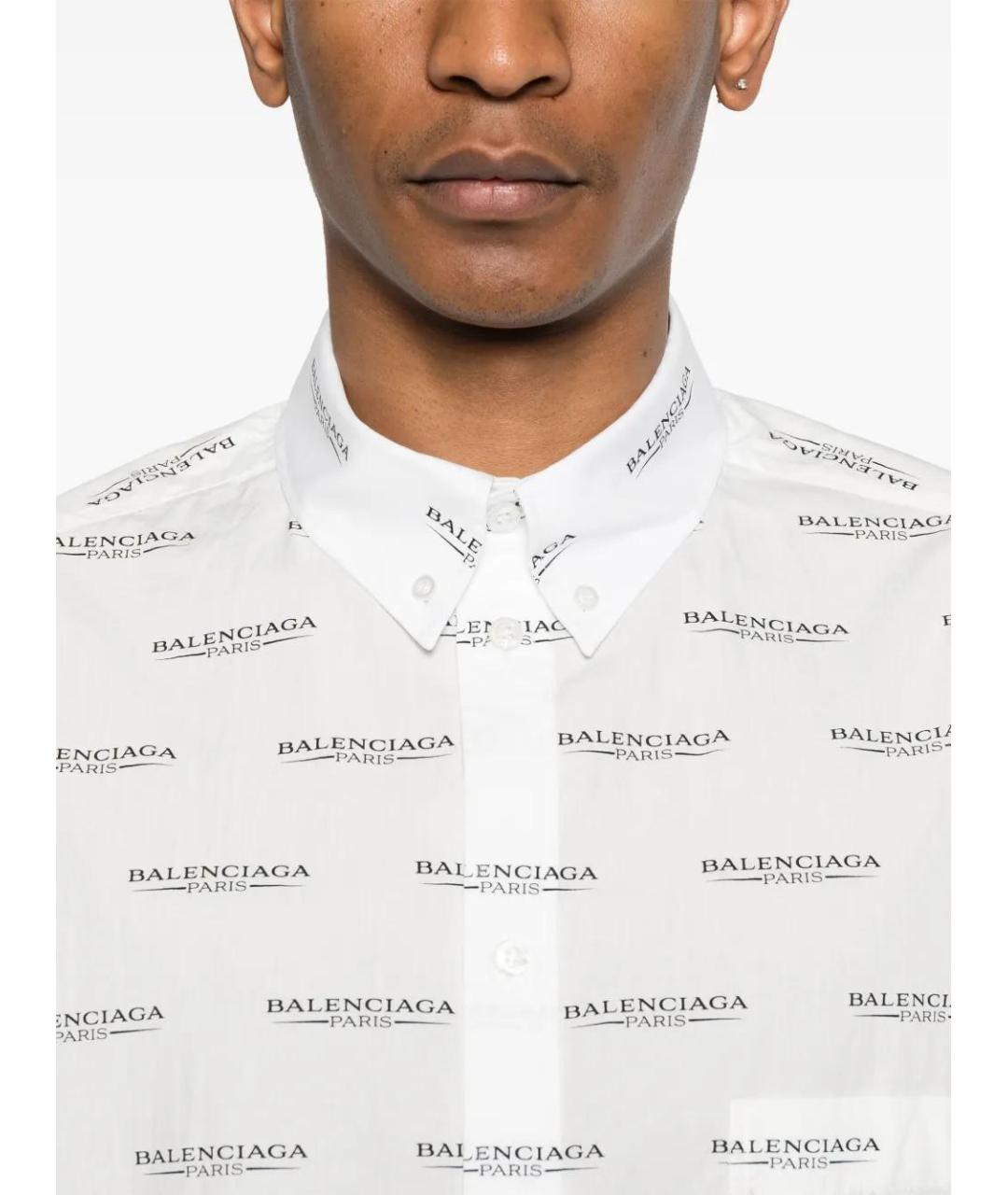 BALENCIAGA Белая хлопковая кэжуал рубашка, фото 5