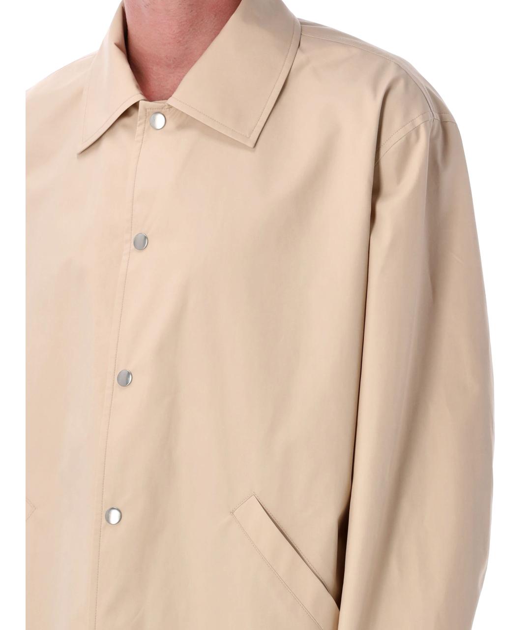 JIL SANDER Бежевая хлопковая куртка, фото 4