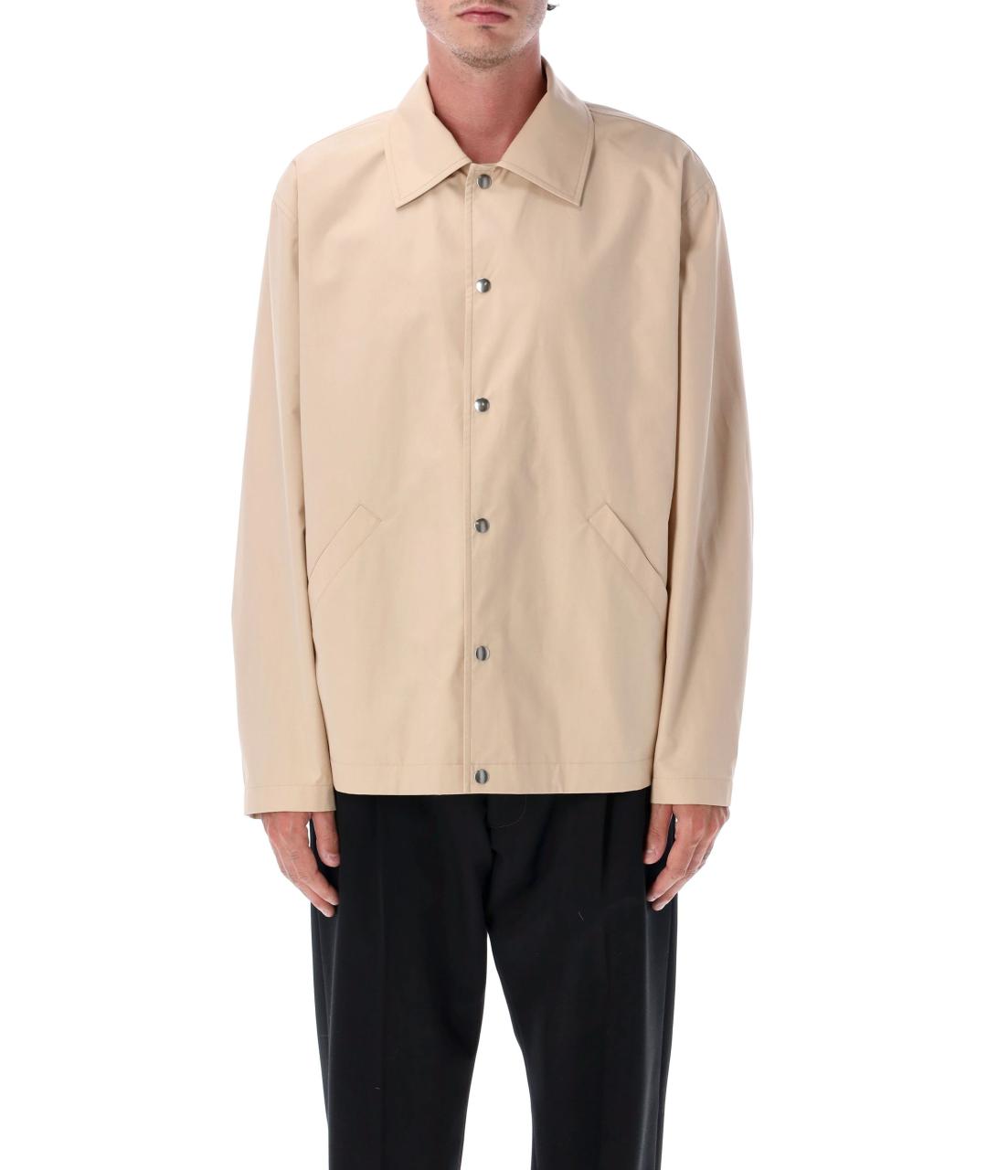 JIL SANDER Бежевая хлопковая куртка, фото 2