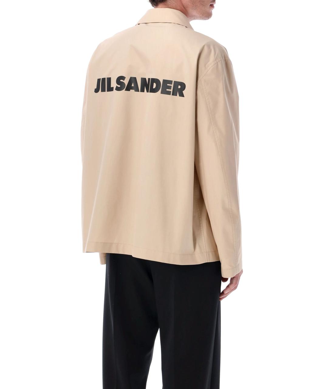 JIL SANDER Бежевая хлопковая куртка, фото 3