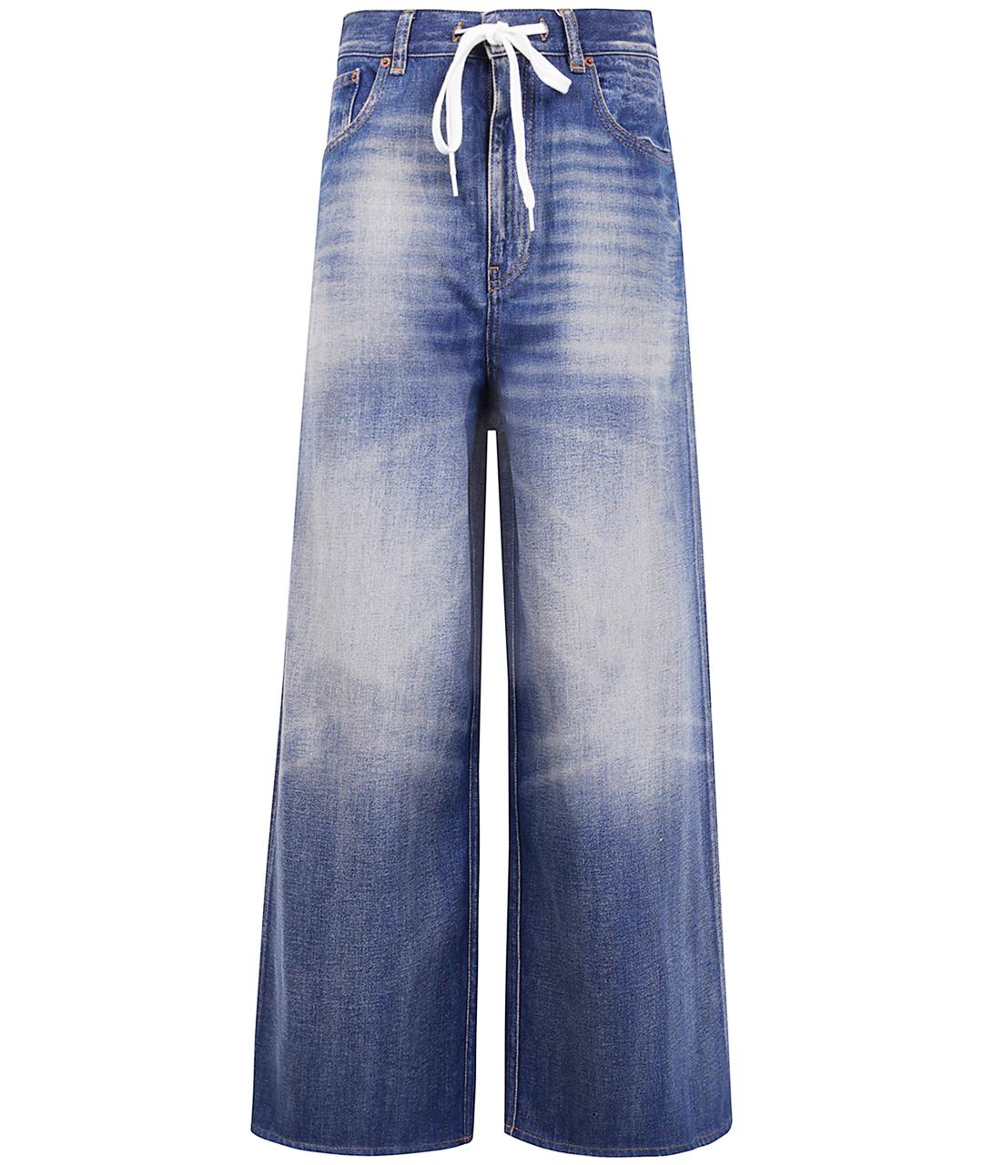 MM6 MAISON MARGIELA Синие хлопко-полиэстеровые прямые джинсы, фото 5