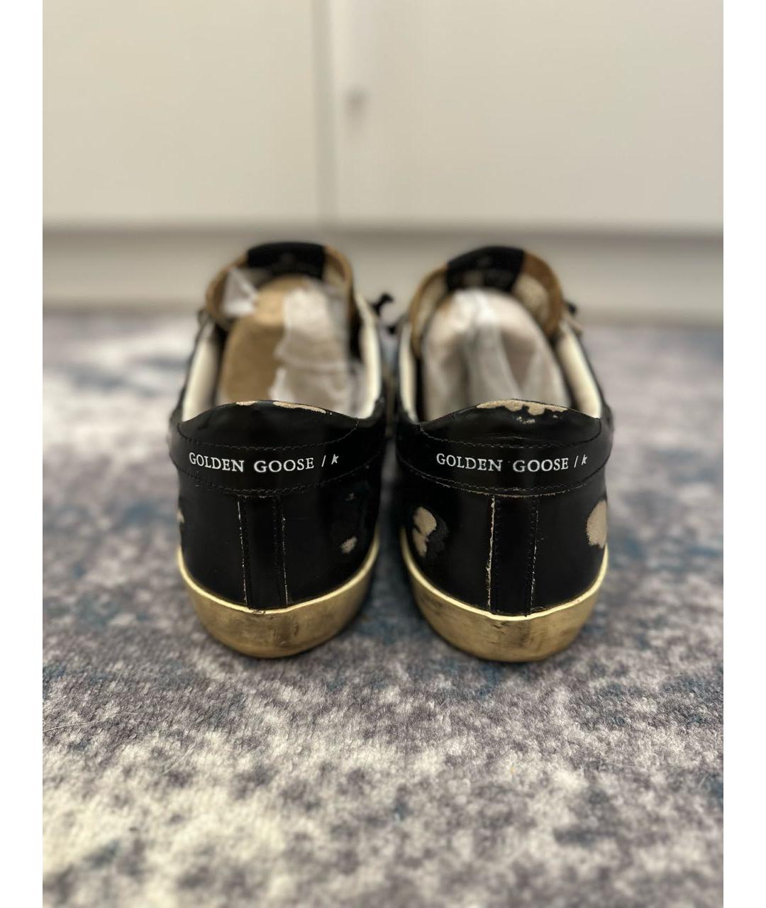 GOLDEN GOOSE DELUXE BRAND Черные кожаные низкие кроссовки / кеды, фото 3