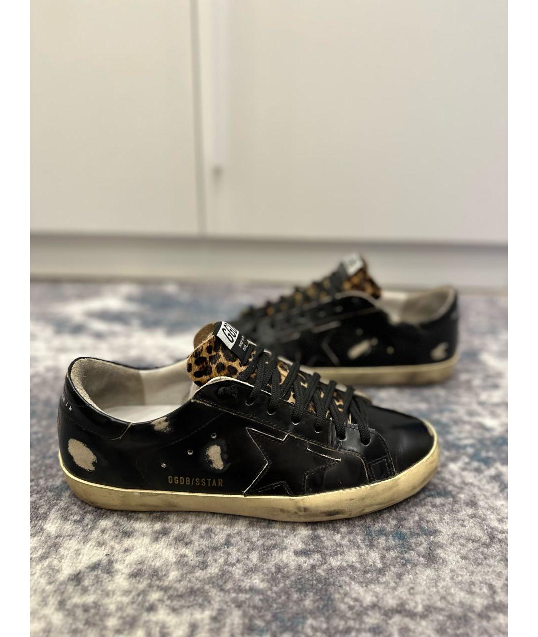 GOLDEN GOOSE DELUXE BRAND Черные кожаные низкие кроссовки / кеды, фото 7