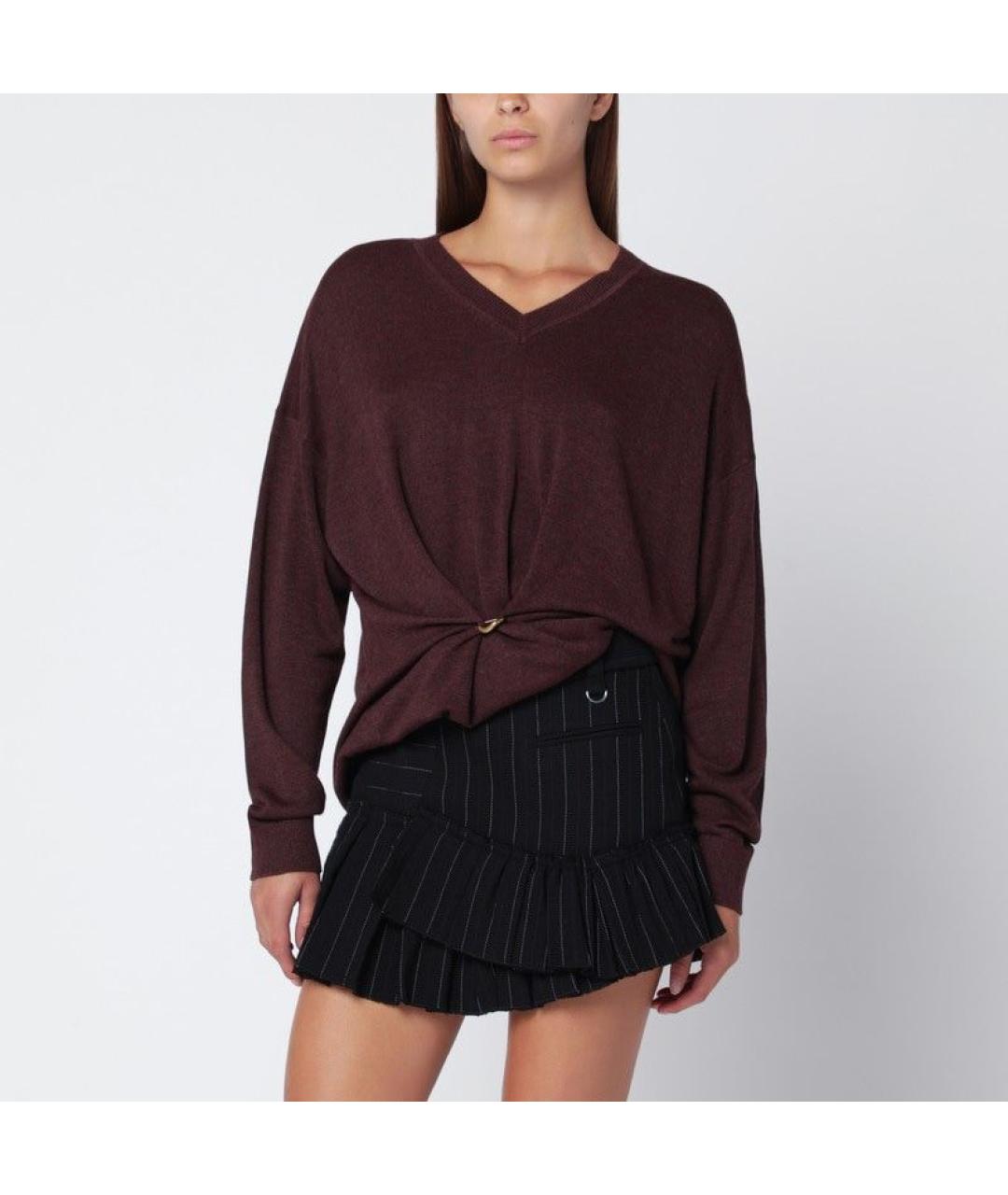 ISABEL MARANT Бордовый шерстяной джемпер / свитер, фото 2