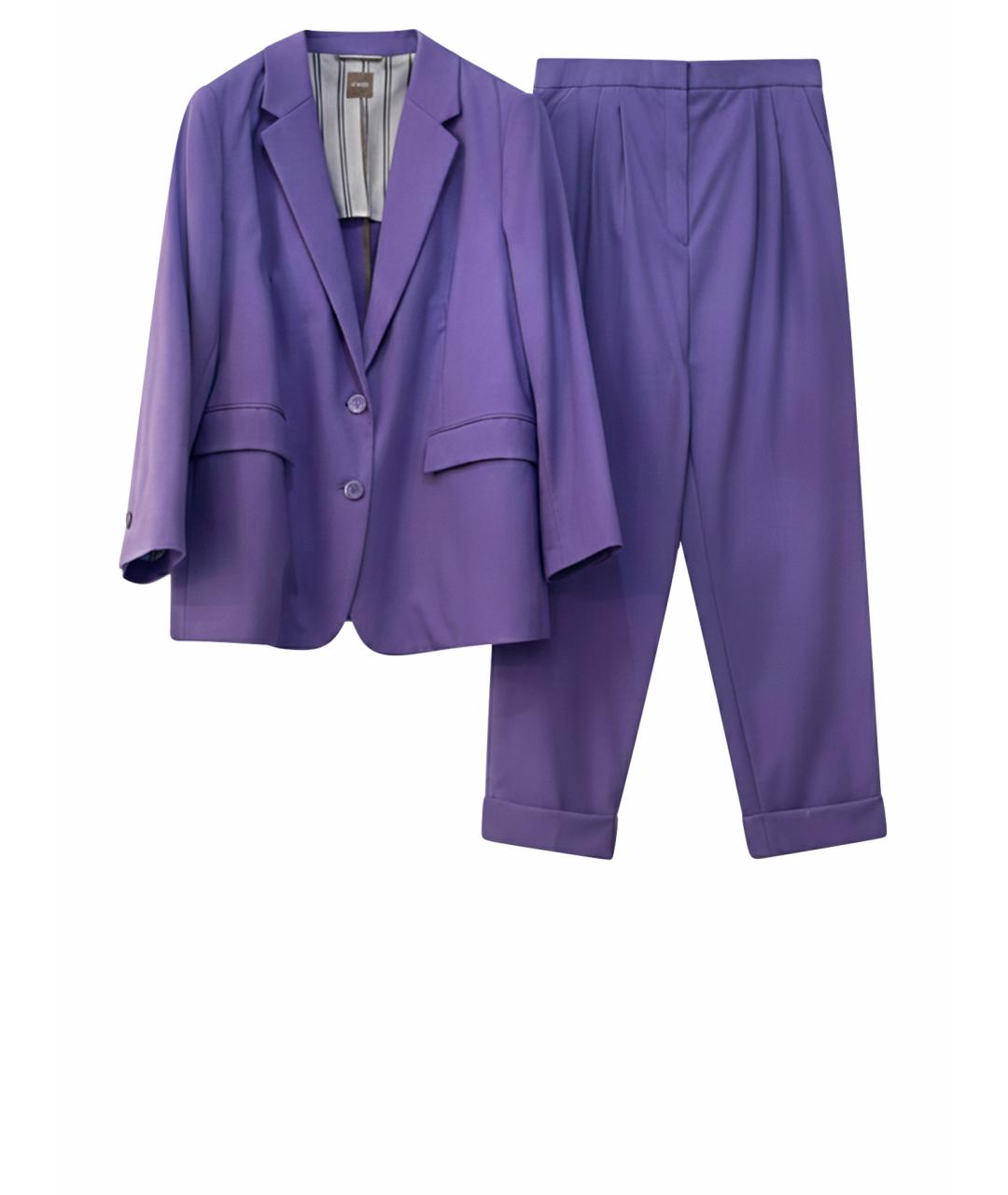 HUGO BOSS Фиолетовый шерстяной костюм с брюками, фото 1