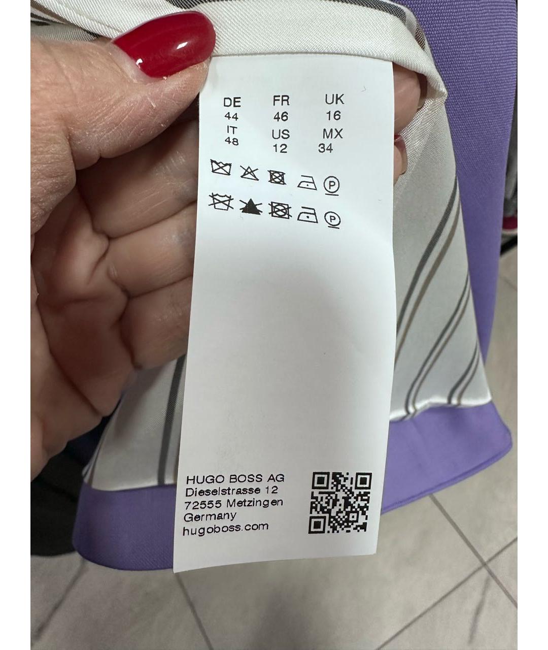 HUGO BOSS Фиолетовый шерстяной костюм с брюками, фото 8