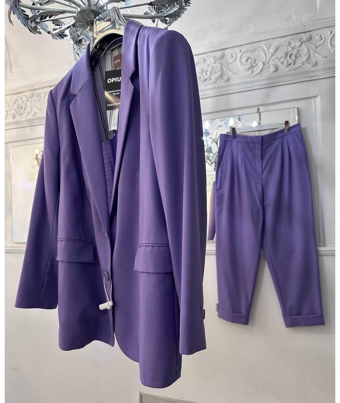 HUGO BOSS Фиолетовый шерстяной костюм с брюками, фото 2