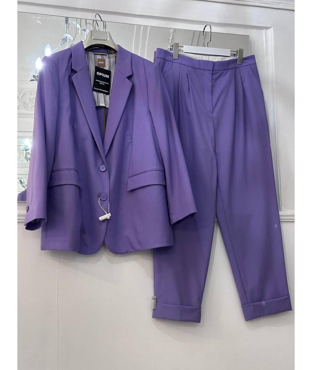 HUGO BOSS Фиолетовый шерстяной костюм с брюками, фото 9