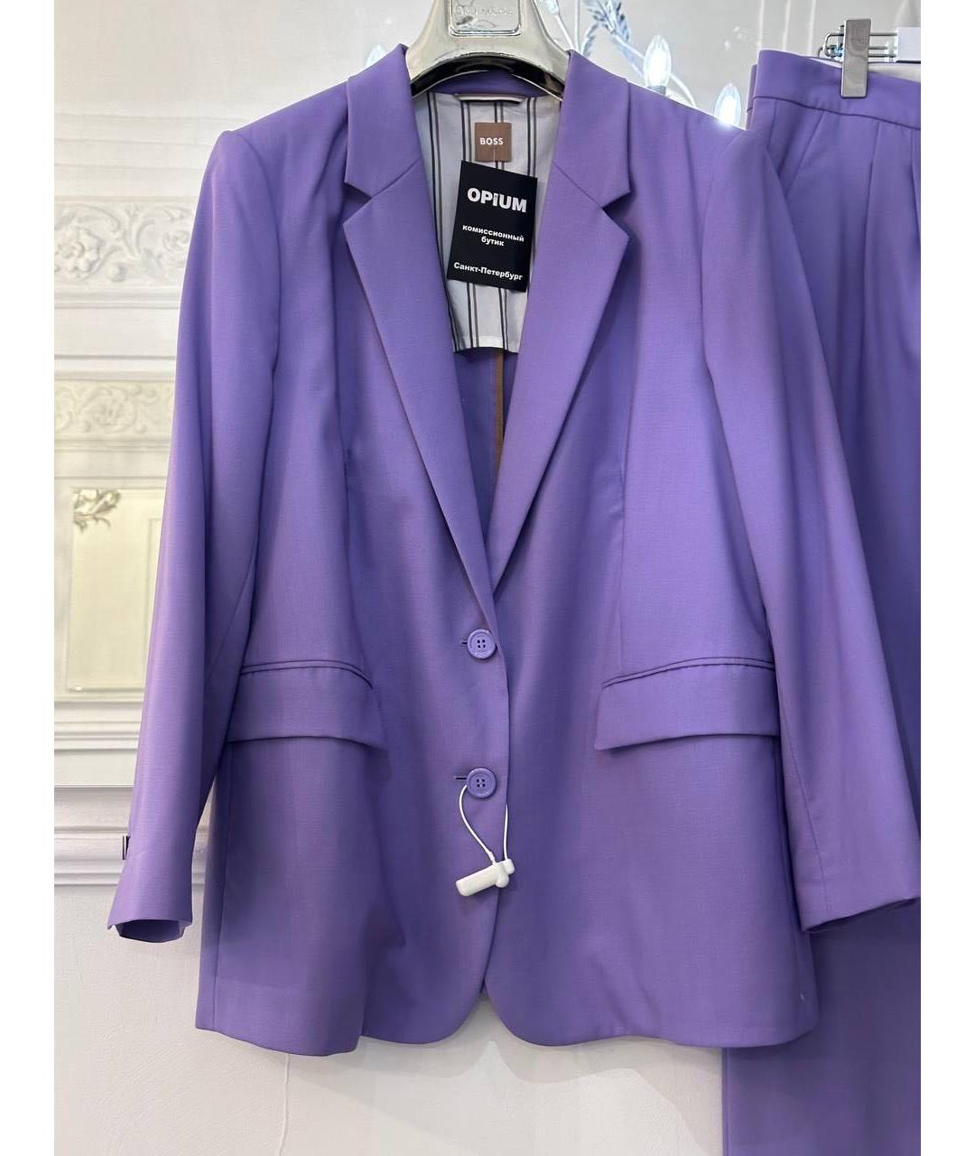 HUGO BOSS Фиолетовый шерстяной костюм с брюками, фото 4