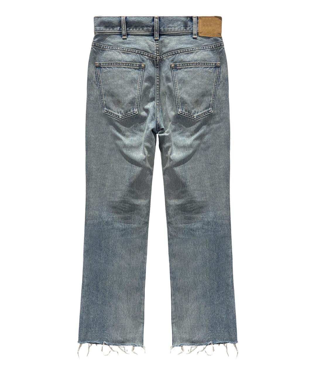 CELINE Голубые хлопковые прямые джинсы, фото 2