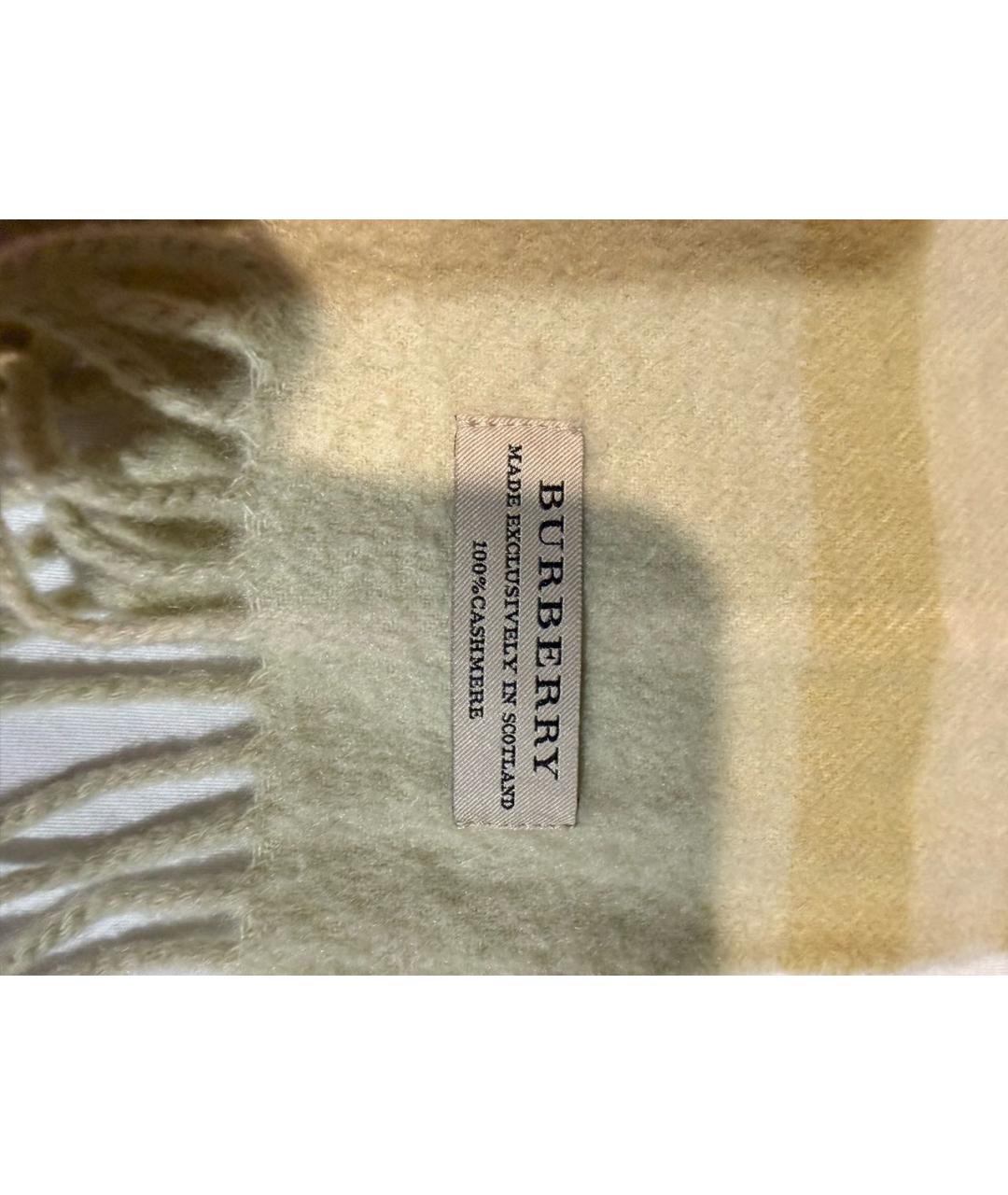 BURBERRY Желтый кашемировый шарф, фото 3