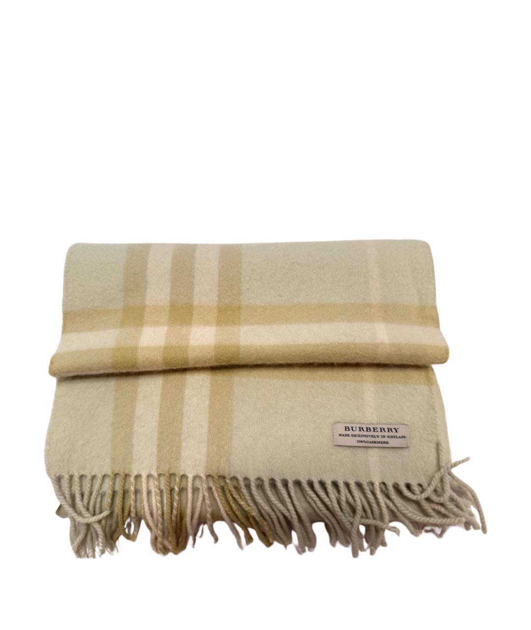 BURBERRY Желтый кашемировый шарф, фото 1