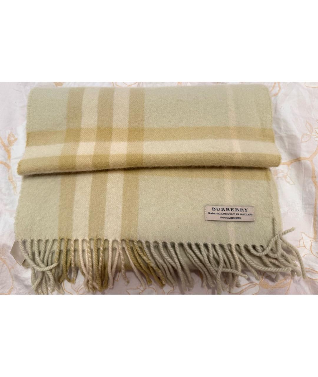 BURBERRY Желтый кашемировый шарф, фото 7
