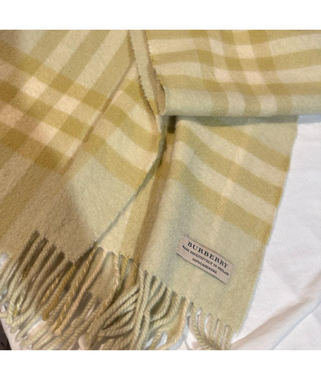 BURBERRY Желтый кашемировый шарф, фото 2