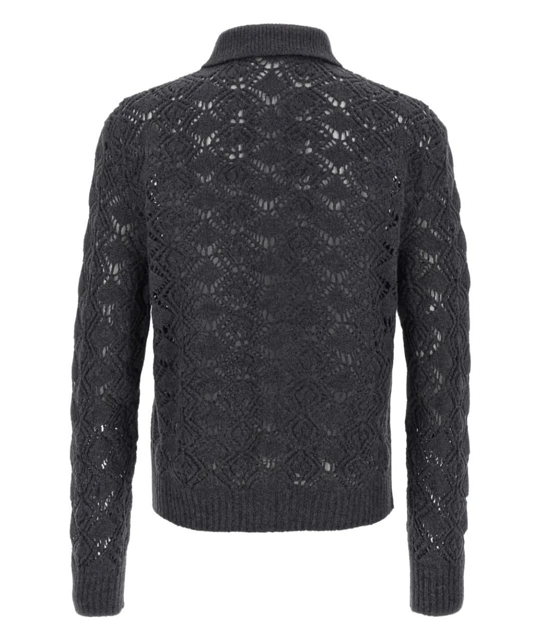 JIL SANDER Антрацитовый шерстяной кардиган, фото 2