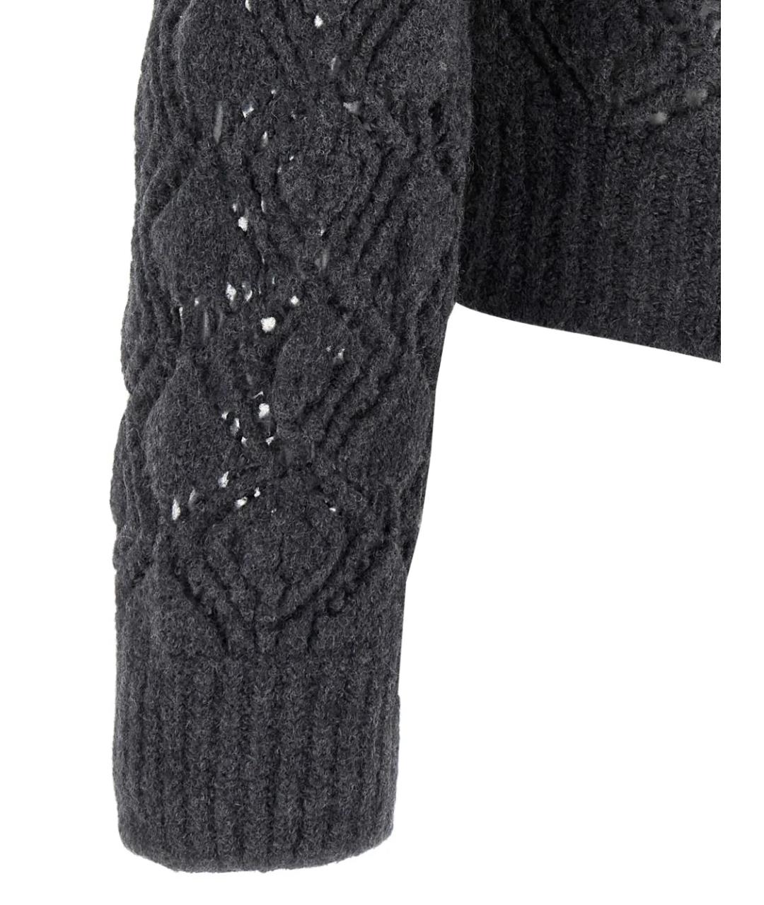 JIL SANDER Антрацитовый шерстяной кардиган, фото 3