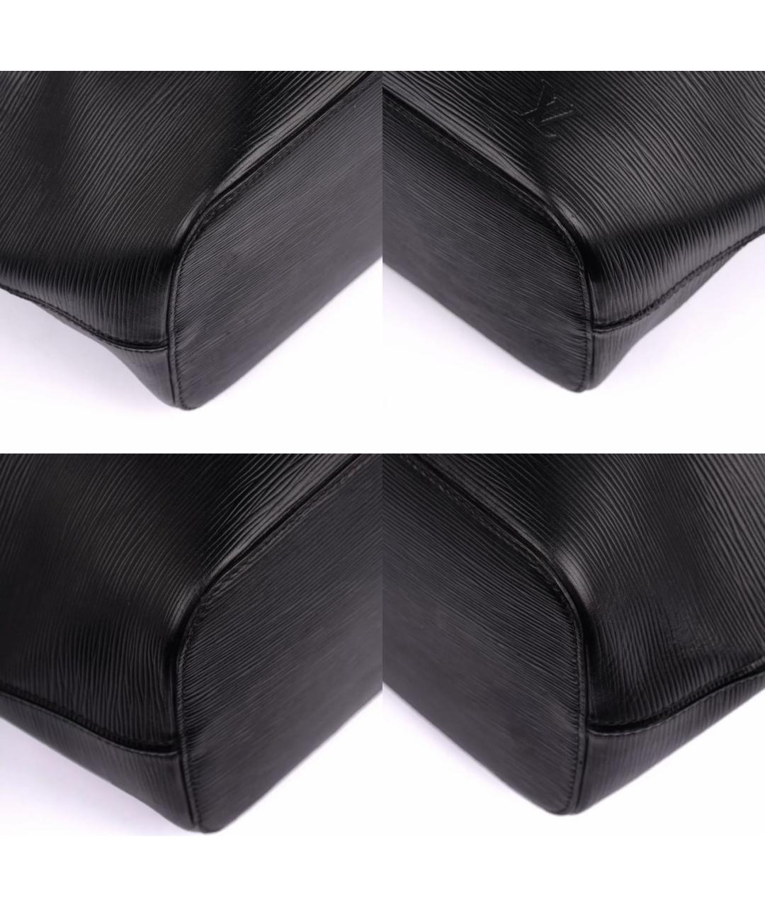 LOUIS VUITTON Черная кожаная сумка тоут, фото 7