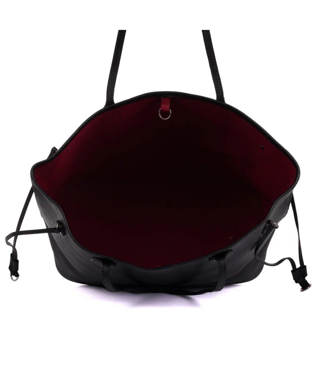 LOUIS VUITTON Черная кожаная сумка тоут, фото 6