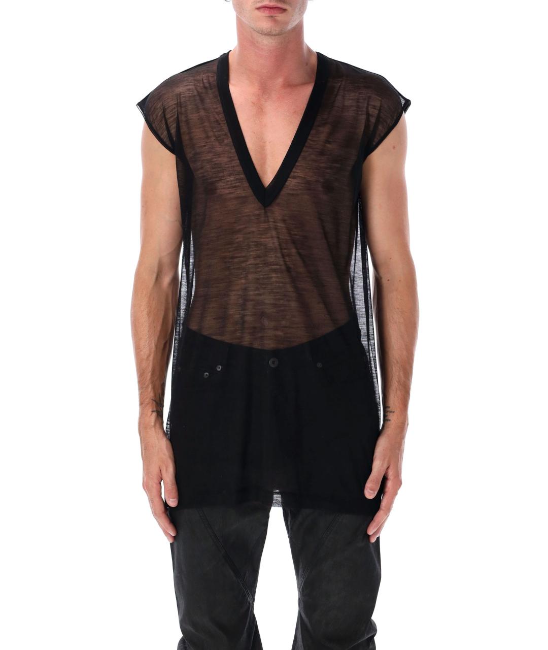 RICK OWENS Черная майка, фото 2