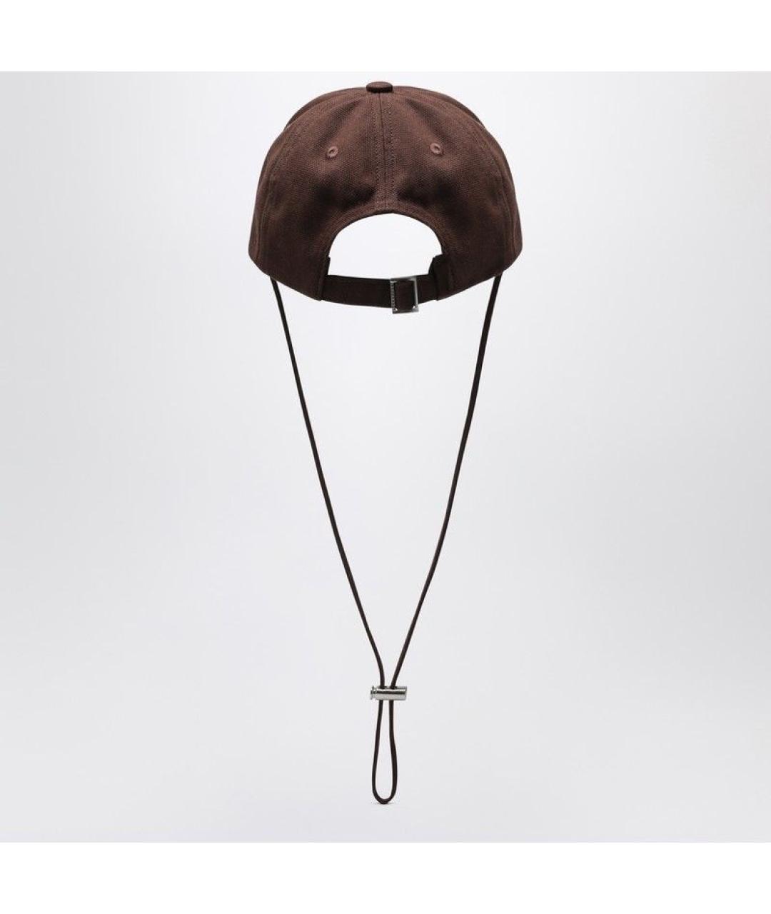 JACQUEMUS Коричневая хлопковая кепка/бейсболка, фото 3