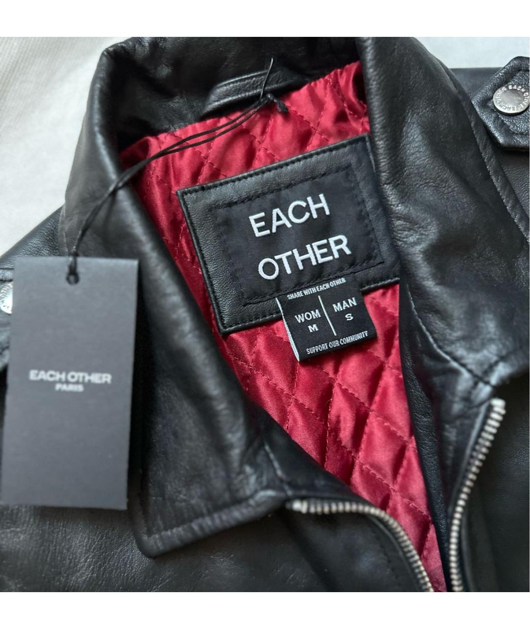 EACH X OTHER Черная кожаная куртка, фото 4
