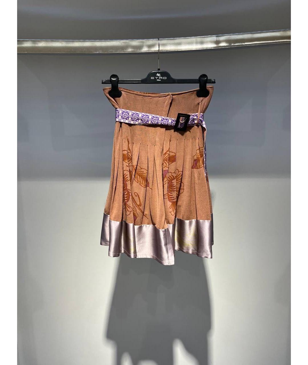 ETRO Коричневая юбка миди, фото 3