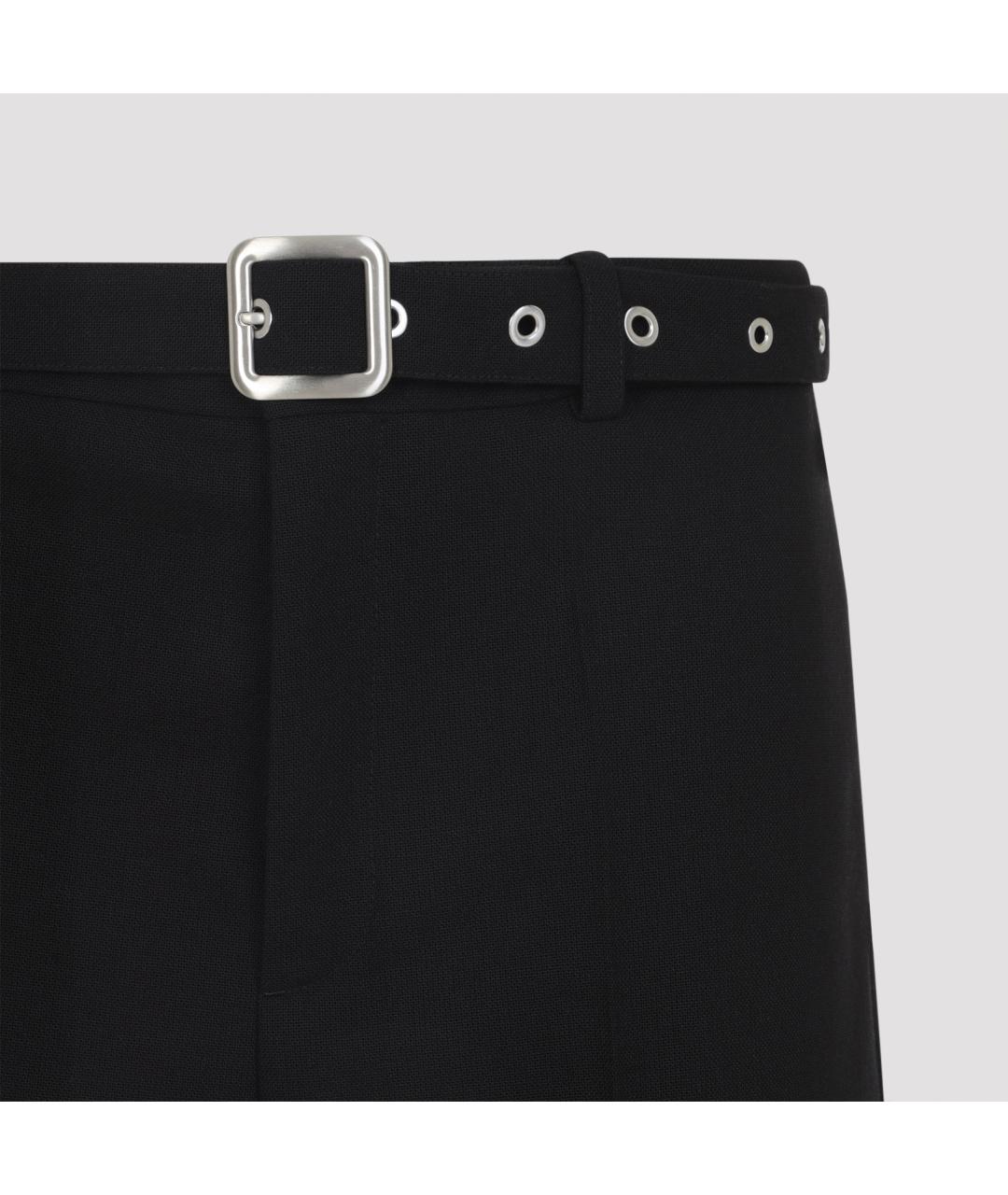 JIL SANDER Черные шерстяные повседневные брюки, фото 4
