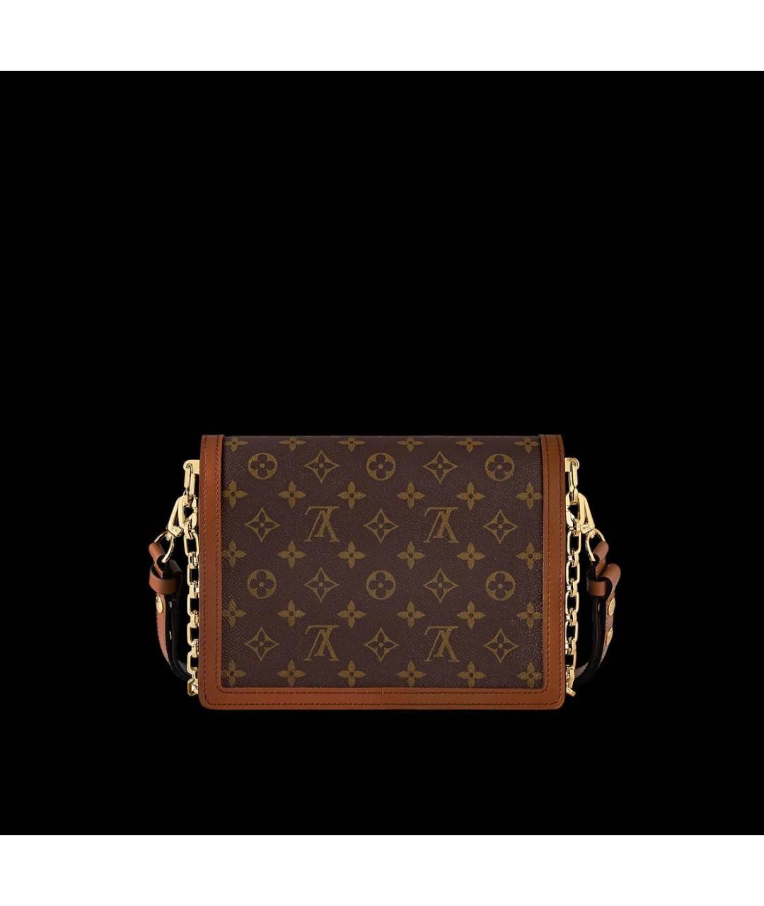 LOUIS VUITTON Коричневая кожаная сумка через плечо, фото 7