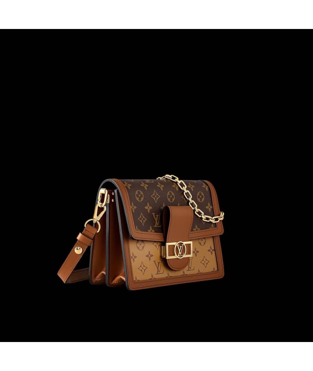 LOUIS VUITTON Коричневая кожаная сумка через плечо, фото 5