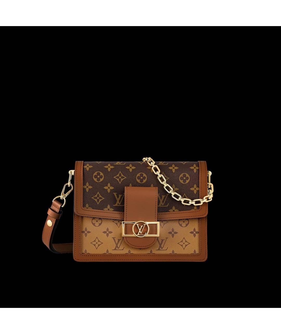 LOUIS VUITTON Коричневая кожаная сумка через плечо, фото 8