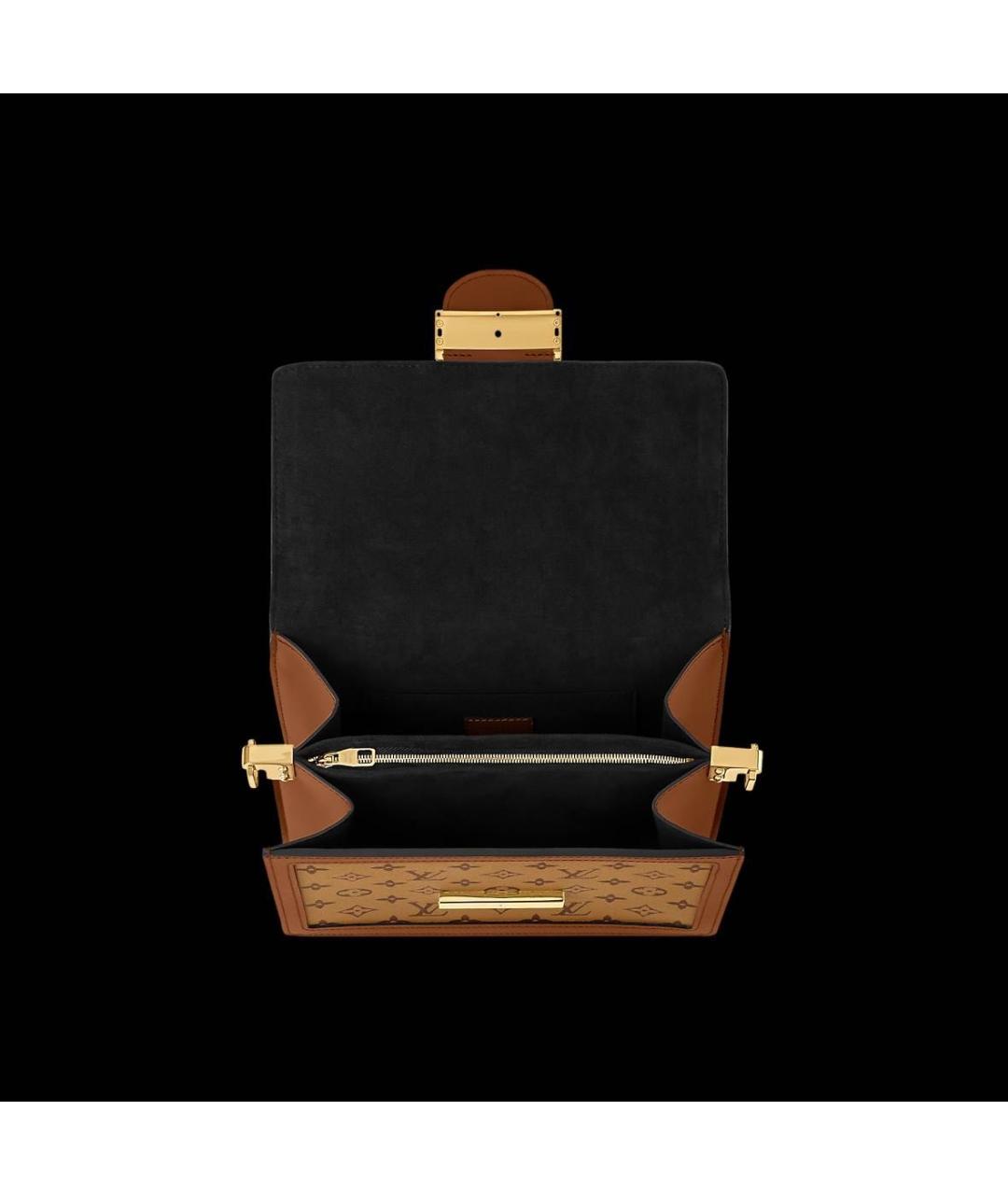 LOUIS VUITTON Коричневая кожаная сумка через плечо, фото 6