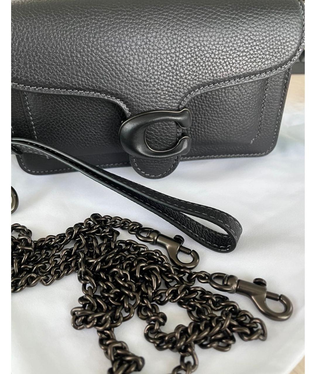 COACH Черная кожаная сумка через плечо, фото 7