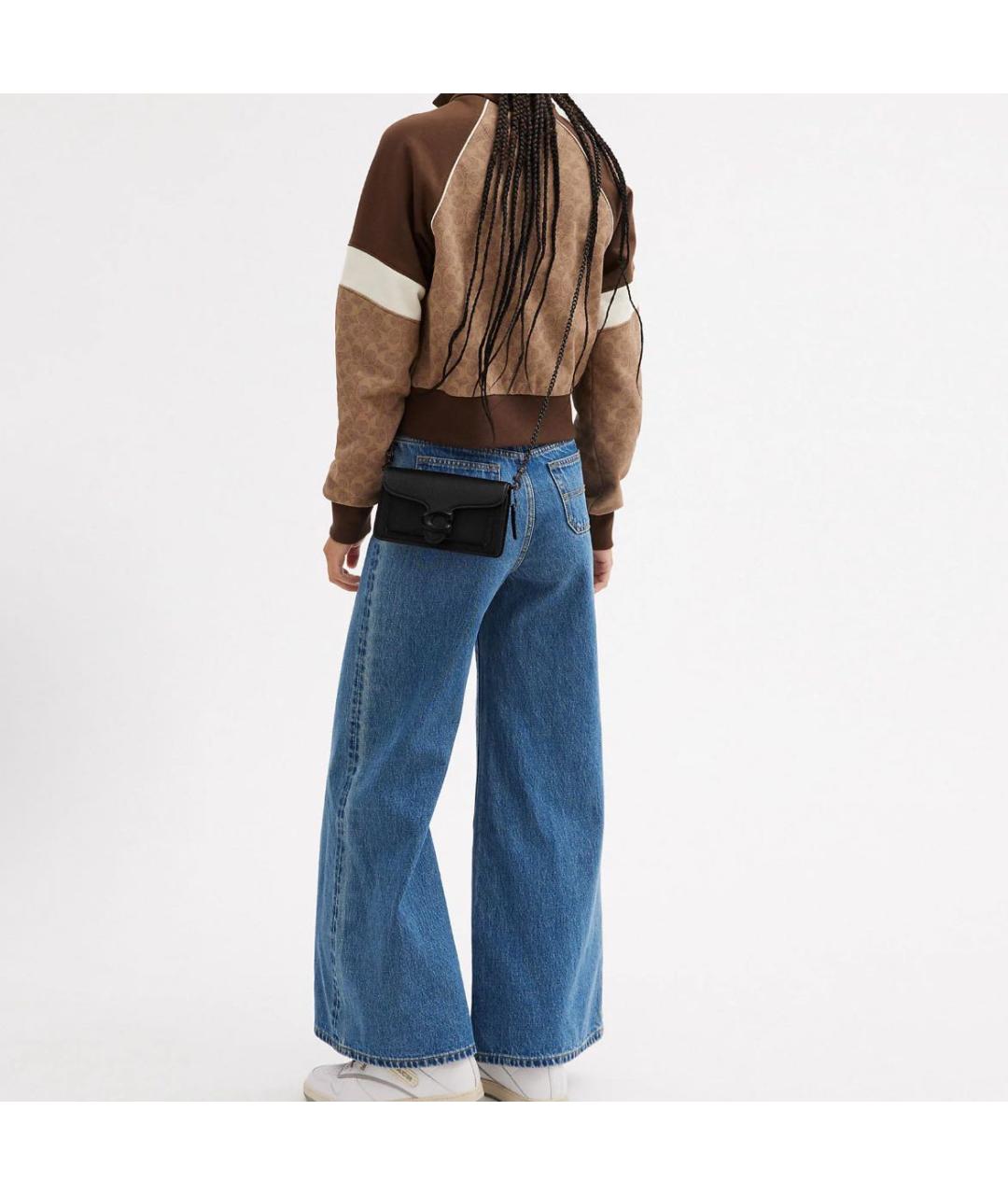 COACH Черная кожаная сумка через плечо, фото 5