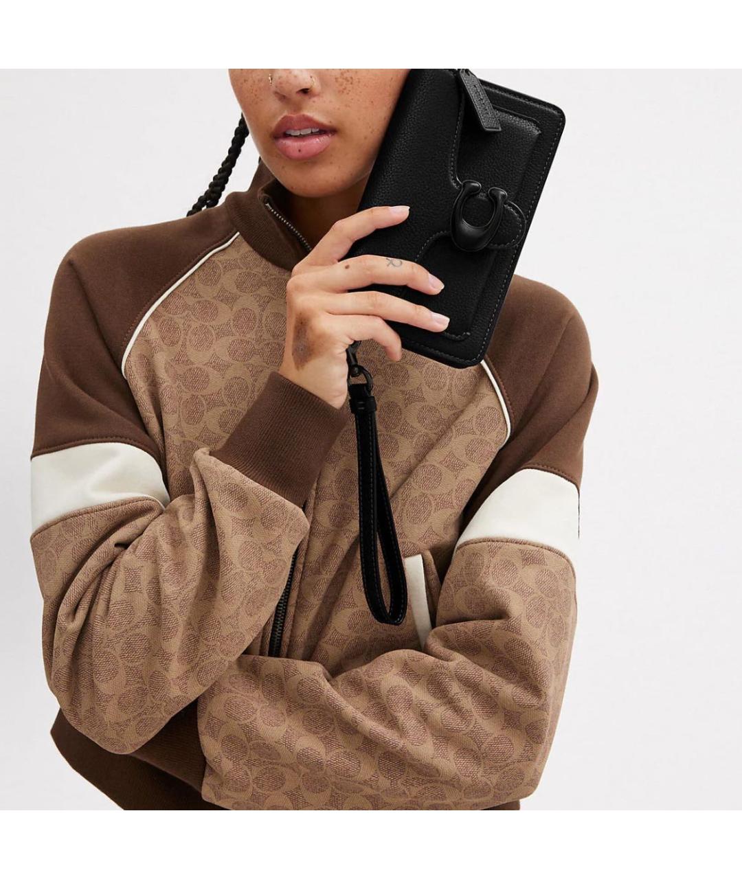 COACH Черная кожаная сумка через плечо, фото 6