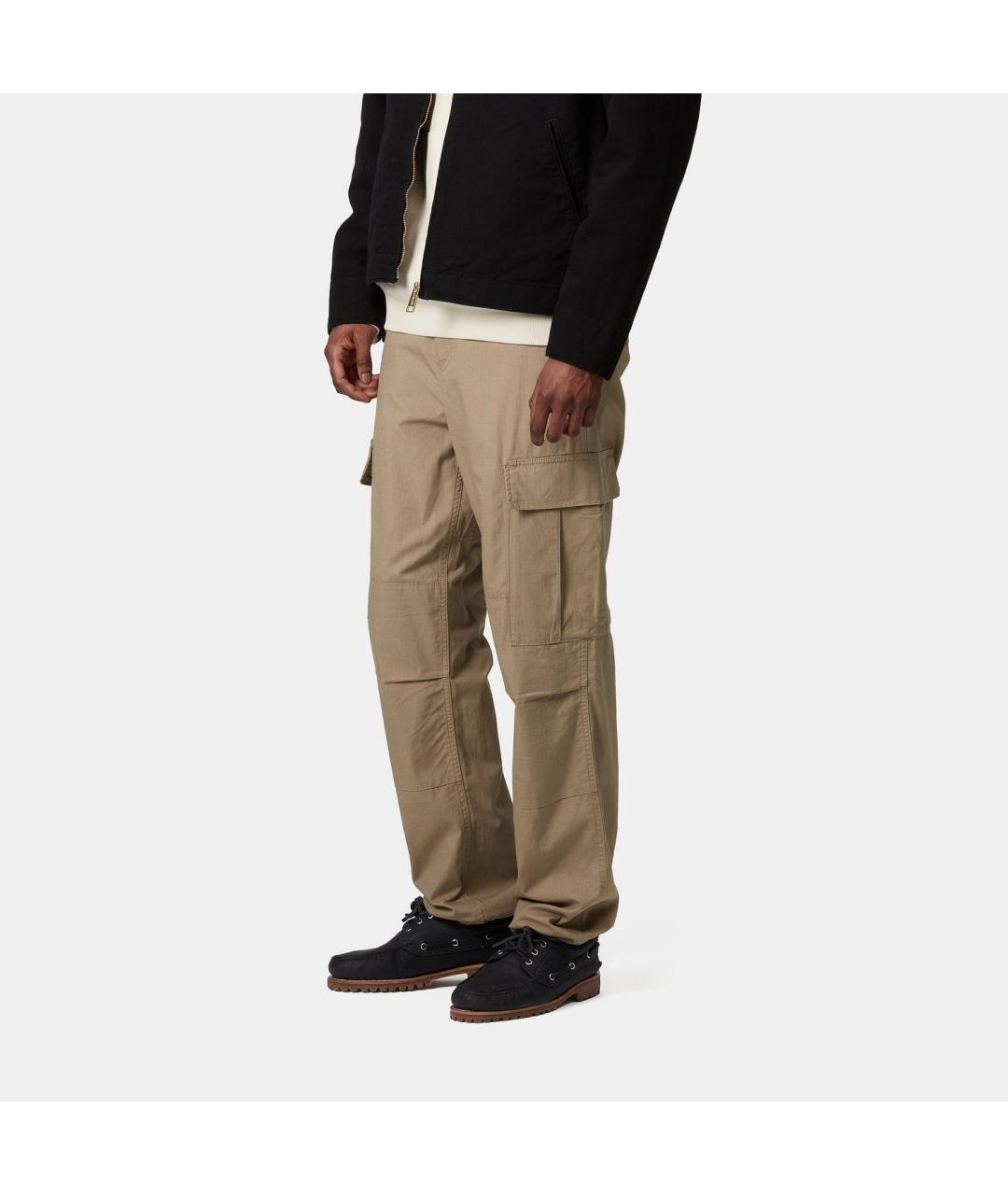 CARHARTT WIP Бежевые хлопковые повседневные брюки, фото 4