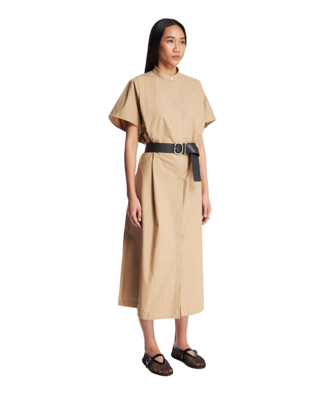 JIL SANDER Бежевое хлопковое повседневное платье, фото 2