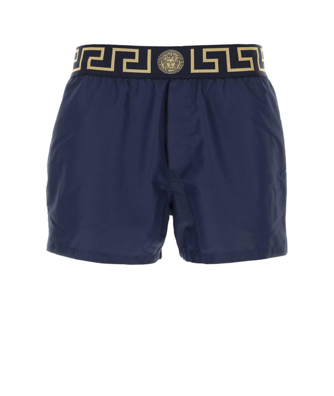 VERSACE Синие полиэстеровые шорты, фото 1