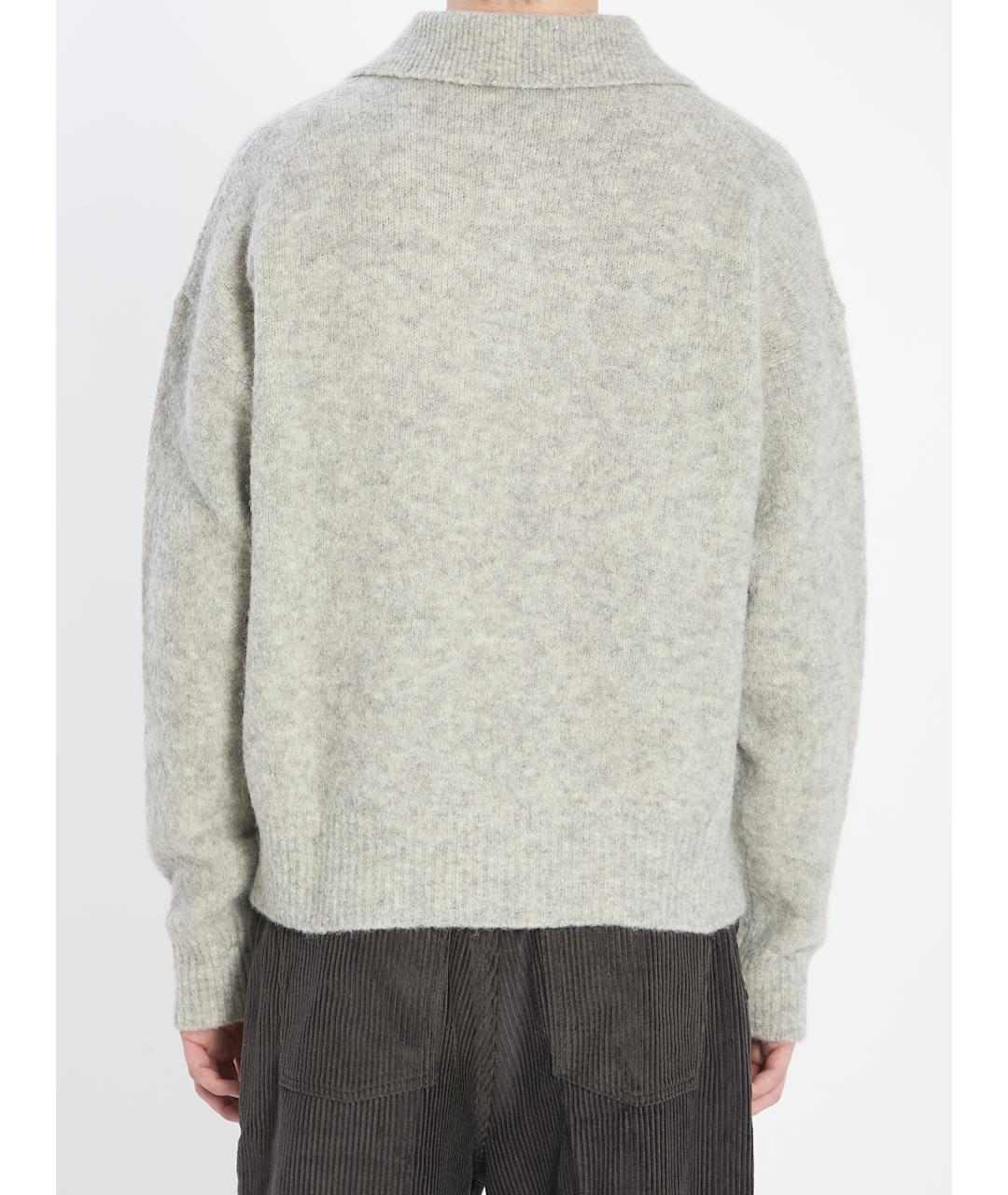 Ami Paris Серый шерстяной джемпер / свитер, фото 5